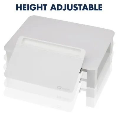 QUARTET Q090GMRW01 - Adjustable Glass Monitor Riser with Whiteboard