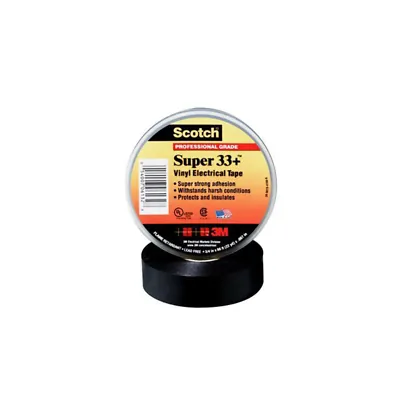 3M 33+-3/4X66FT-X - SUPER 33+ VINYL ELECTRICAL TAPE, 34 IN X 66 FT, BLACK, 1.5 I