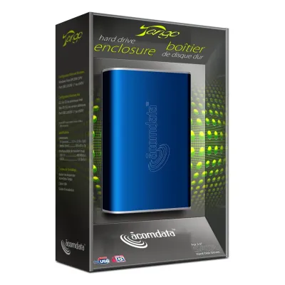 AcomData TNGXXXUSE-BLU - AcomData 2.5 SATA HDD External Enclosure - Blue