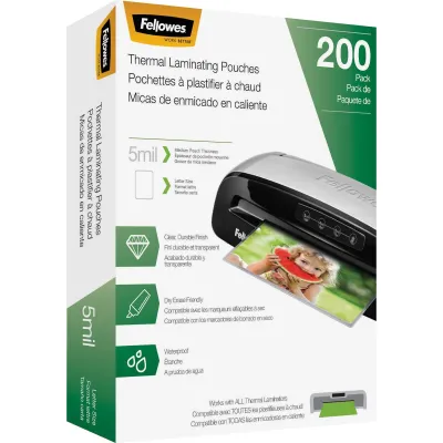 FELLOWES 5743601 - THERMAL LAMINATING POUCHES - LETTER, 5 MIL, 200 PACK