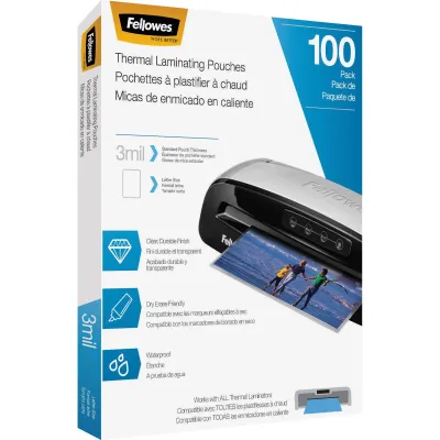 FELLOWES 5743301 - THERMAL LAMINATING POUCHES - LETTER, 3 MIL, 100 PACK