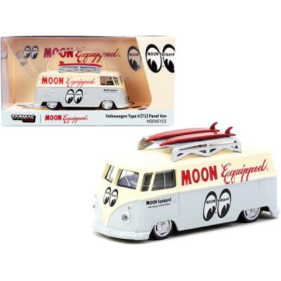 Tarmac Works T64S-005-ME1 - Volkswagen Type II (T1) Panel Van Cream and Gray with Roof R