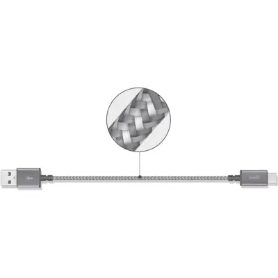 MOSHI 99MO084044 - Heavy-Duty Ballistic Nylon Braided Cable with Aluminum Ends