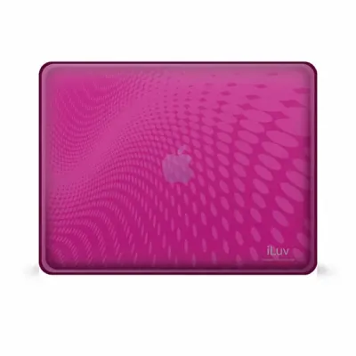 ILUV ICC802PNK - Pink Flexi-Clear Case With Dot Wave Pattern For iPad 1G