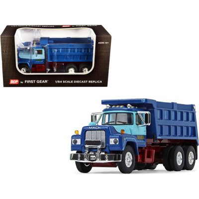 First Gear 60-1161 - Mack R Model Tandem Axle Dump Truck Sid Kamp Dark Blue and L