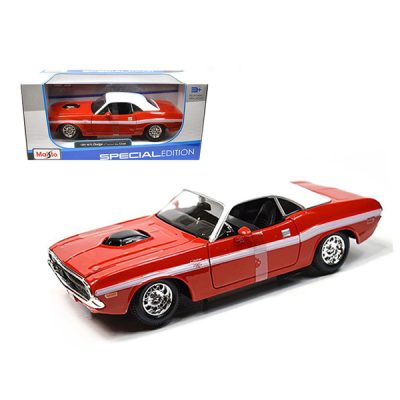 Maisto 31263r - 1970 Dodge Challenger RT Coupe Red with White Top and White 