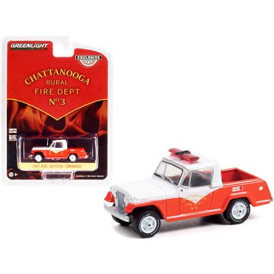 Greenlight 30269 - 1967 Jeep Jeepster Commando Pickup Truck White and Orange Ch