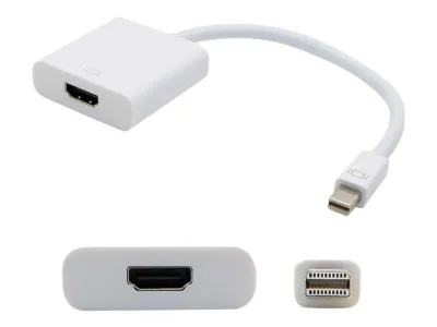 ADDON MDISPORT2HDMIW-5PK - 5-Pack 8-Inch DisplayPort to HDMI Adapter Cable (White)