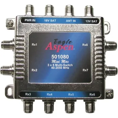 EAGLE ASPEN RA5240 - Eagle Aspen 3-in X 8-out Multiswitch With Optional Power Sup