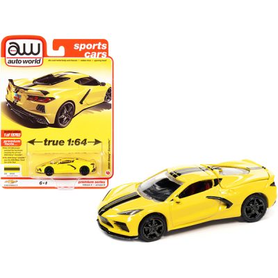 Autoworld 64332-AWSP084B - 2020 Chevrolet Corvette C8 Stingray Accelerate Yellow with T