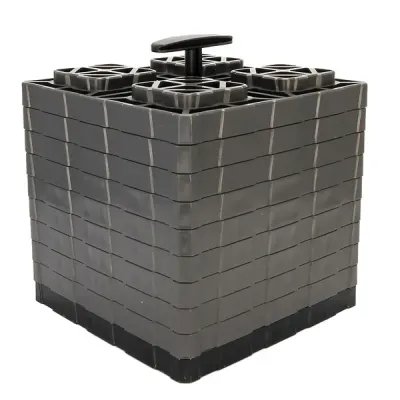 Camco 44527 - Camco FasTen Leveling Blocks XL wT-Handle - 2x2 - Grey *10-P