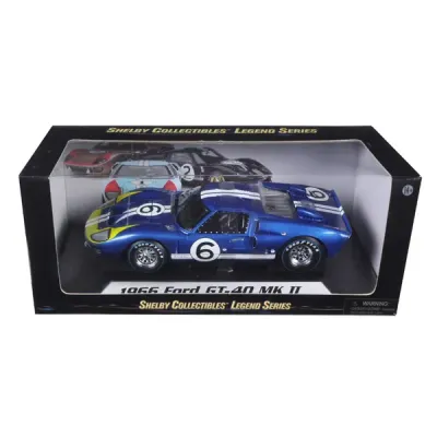 Shelby Collectibles SC416 - 1966 Ford GT-40 MK 2 Blue 6 118 Diecast Car Model by Shelby 