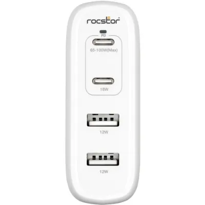 ROCSTOR Y10A245-W1 - ROCSTOR 100W 4-PORT SMART USB-C POWER AC ADAPTER CHARGER - 2