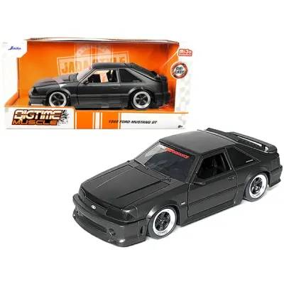 Jada Toys 33605 - 1989 Ford Mustang GT Matt Black Bigtime Muscle Series Diecas