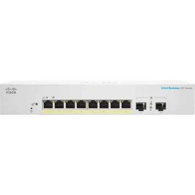 Cisco CBS220-8P-E-2G-NA - CBS220 SMART 8-PORT GE, POE, EXT PS, 2X1G SFP