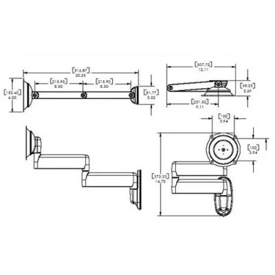 Chief JWD210B - FLAT PANEL DUAL SWING ARM WALL MOUNT (26INCH-45INCH DISPLAYS