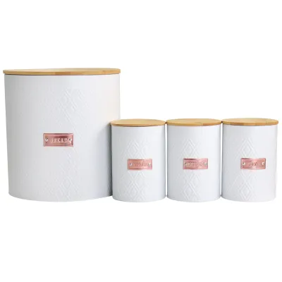 MegaChef MG-555 - MegaChef Kitchen Food Storage and Organization 4 Piece Argyl