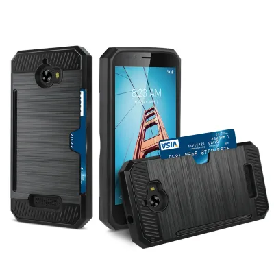 COOLPAD SPWC01-CLPDFTBK - REIKO COOLPAD DEFIANT SLIM ARMOR HYBRID CASE WITH CARD HOLDE
