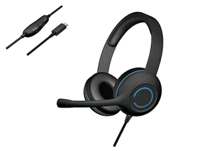 Cyber Acoustics AC-5014 - ComfortFit USB-C Stereo Headset with In-Line Controls