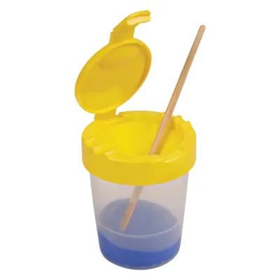 DEFLECTO DEF 39515YEL - Deflecto Antimicrobial Kids No Spill Paint Cup Yellow - Pain