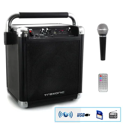 Trexonic TRX-99BLK - ished Trexonic Wireless Portable Party Speaker with USB Reco