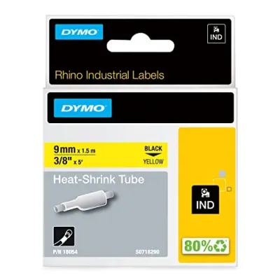 DYMO 18054 - RHINO 38IN X 5FT, YELLOW HEAT SHRINK TUBES