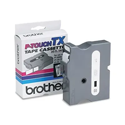 Brother TX1551 - BROTHER LAMINATED TAPE - WHITE ON CLEAR - ROLL (0.95 IN X 50