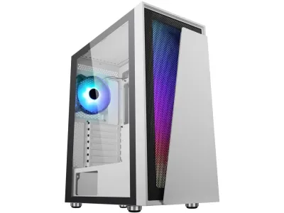 DIYPC IDX1-W-ARGB - DIYPC IDX1-W ARGB Mid Tower Case with Tempered Glass