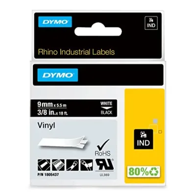 DYMO 1805437 - NEWELL-DYMO RHINO VINYL TAPE 38IN (9MM) BLACK