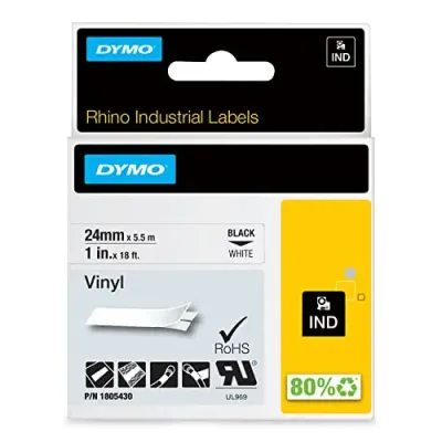 DYMO 1805430 - RHINO 1IN WHITE VINYL-24MM - THIS ITEM IS SUITABLE FOR USE I