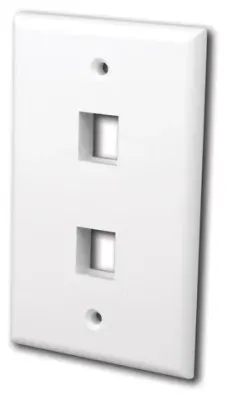 Vanco International 0002-0401 - Vanco MultiMedia Keystone Wall Plate - 2 Port, White