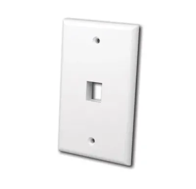 Vanco International 0002-0400 - Single Port Multimedia Keystone Wall Plate - White
