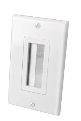 Vanco International 0002-0133 - Decor Brush Bulk Cable Wall Plate Single White