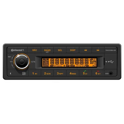 Continental Manufacturing Company TR4512UBA-OR - Continental 12V AMFMBluetooth Stereo with USB Support