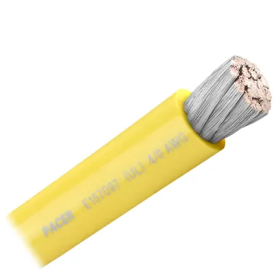 Pacer Group WUL4/0YL-FT - Flexible 40 AWG Yellow Marine Battery Cable - By The Foot