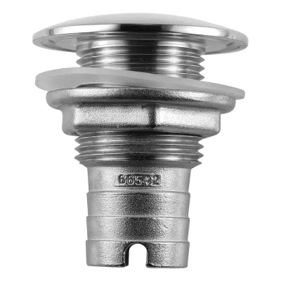 Attwood Marine 66542-3 - Attwood 1 Stainless Steel Thru-Hull Barbed Fitting