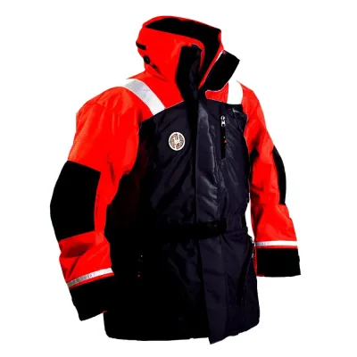 First Watch AC-1100-OB-S - Hi-Vis OrangeBlack Flotation Coat - Small