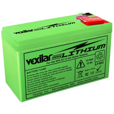 Vexilar V-200L - Vexilar MAX Lithium 12V 12AH Battery for Outdoor Use