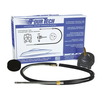 Uflex USA FOURTECHBLK20 - Ufelx Fourtech 20 Rotary Steering System with Helm & Cable