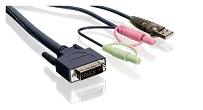 IOGear G2L7D02UDTAA - 6-Foot Dual-Link DVI KVM Cable with USB & Audio Support