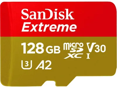 Western Digital SDSQXAA-128G-GN6MA - SanDisk 128GB Extreme microSDXC Card with Adapter