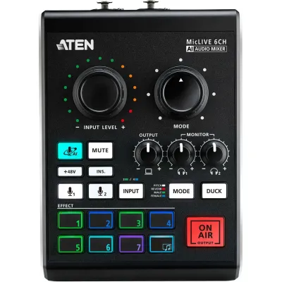 Aten Technologies UC8000 - MICLIVE 6-CHANNEL AI AUDIO MIXER