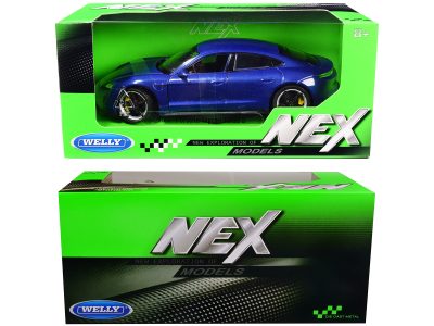 Welly 24107bl - Porsche Taycan Turbo S Blue Metallic NEX Models 124 Diecast 