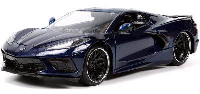 Jada Toys 32949 - 2020 Chevrolet Corvette Stingray C8 Dark Blue Metallic Hyper