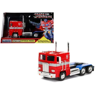 Jada Toys 99524 - G1 Autobot Optimus Prime Truck Red with Robot on Chassis fro