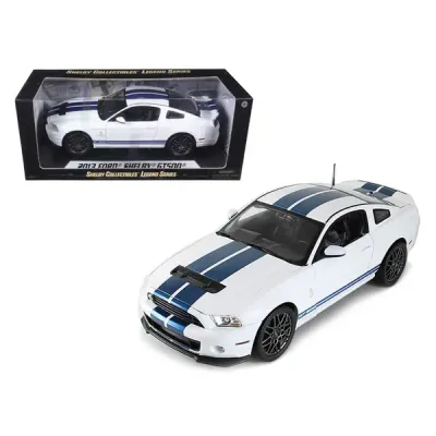 Shelby Collectibles SC394 - 2013 Ford Shelby Cobra GT500 SVT White with Blue Stripes 118