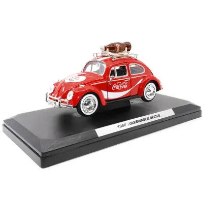 Motorcity Classics 424066 - 1966 Volkswagen Beetle Red Enjoy Coca-Cola with Roof Rack an