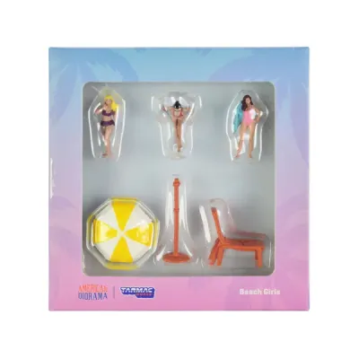 Tarmac Works T64F-002-YL - Beach Girls 5 piece Diecast Figure Set (3 Female Figures and