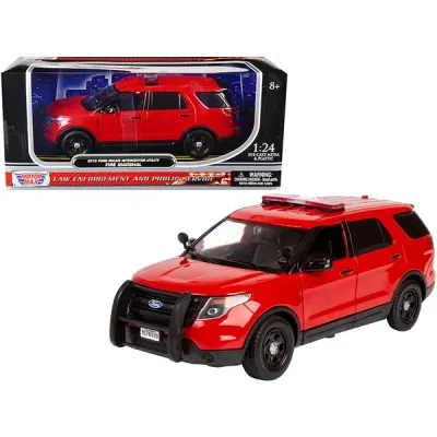 Motormax 76978 - 2015 Ford Police Interceptor Utility Fire Marshal Plain Red 