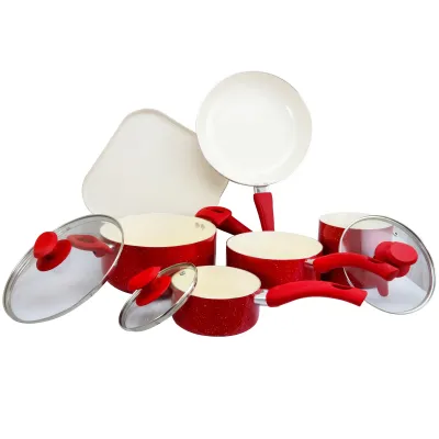 OSTER 112068.09 - Oster Cocina San Jacinto Aluminum Cookware Set in Red Speckl